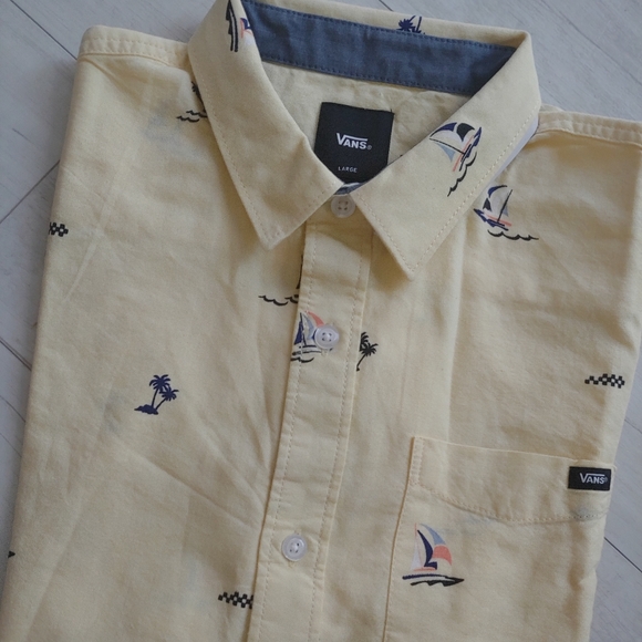 VANS NEW boys Houser Button Down Short Sleeve Shirt - Picture 6 of 12